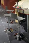 moderner Barhocker verchromt Sitz anthrazit lackiert