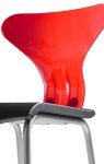 Barhocker rote transparente R&uuml;ckenlehne