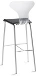 Design-Barhocker mit transparenter R&uuml;ckenlehne