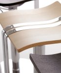h&ouml;henverstellbarer Barhocker  Sitz Ahorn furniert