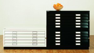 abschliebarer Büro-Stahlschrank als Hängeregisterschrank