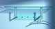 Wandgarderobe aus Stahl verchromt und Glas