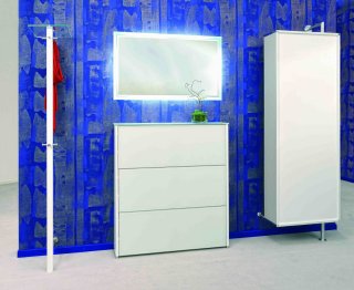 drehbare Wandgarderobe und Schuhschrank mit großem Spiegel