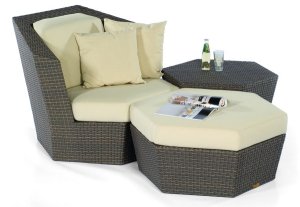 bequemer Lounge-Sessel geflochten f&uuml;r den Garten