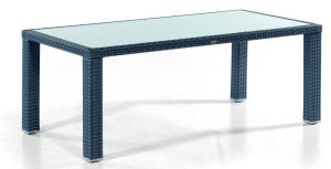 Geflecht-Gartentisch im  Poly-Rattangeflecht graphit-schwarz