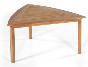 dreieckiger Teakholz-Gartentisch 