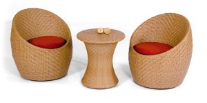 Geflecht-Lounge-Sessel f&uuml;r den Wintergarten