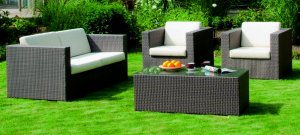 Geflecht-Wintergartenmöbel Flechtwerk cappuccinofarbig