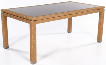Gartentisch B x L = 100 x 180 cm im  Kunststoffgeflecht naturoptik