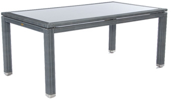 Gartentisch B x L = 100 x 180 cm Kunststoffgeflecht naturoptik