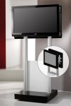 Standfu&szlig; mit zwei Flatscreenhalterungen f&uuml;r zwei TV-Ger&auml;te 