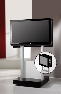 TV-Standfu&szlig; mit zwei Flatscreenhalterungen f&uuml;r zwei Flachbildschirme 