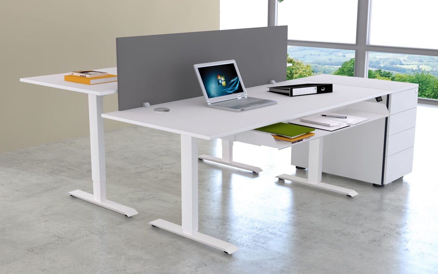 günstige Sitz- und Steh-Schreibtische Arbeitshöhe 72 bis 120 cm elektrisch einstellbar