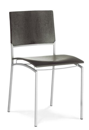 Design-Esstischstuhl furniert mit Wengeholz 