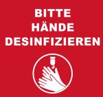 Hinweismatte Hände desinfizieren