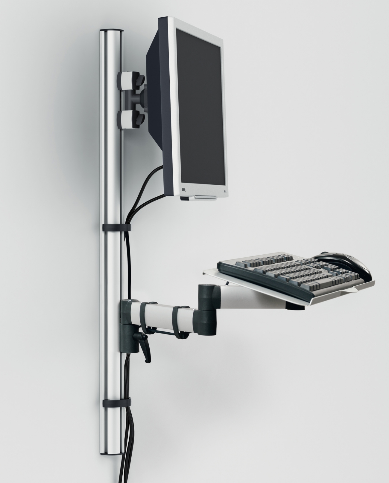 h&ouml;henverstellbare Monitor-Wandhalterung