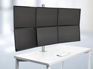 stabile Tischhalterung für 6 Computermonitore bis 30 Zoll