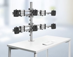 höhenverstellbare Tischhalterung für 6 Computermonitore stabile Tischmontage