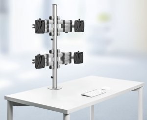 Tischhalterung für 4 Computermonitore zur stabilen Tischmontage