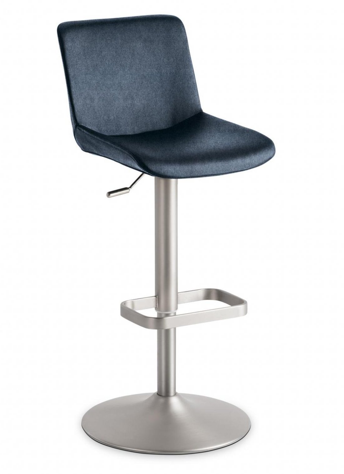 Preiswerter Barhocker blau-melierter Sitzbezug in Wolloptik
