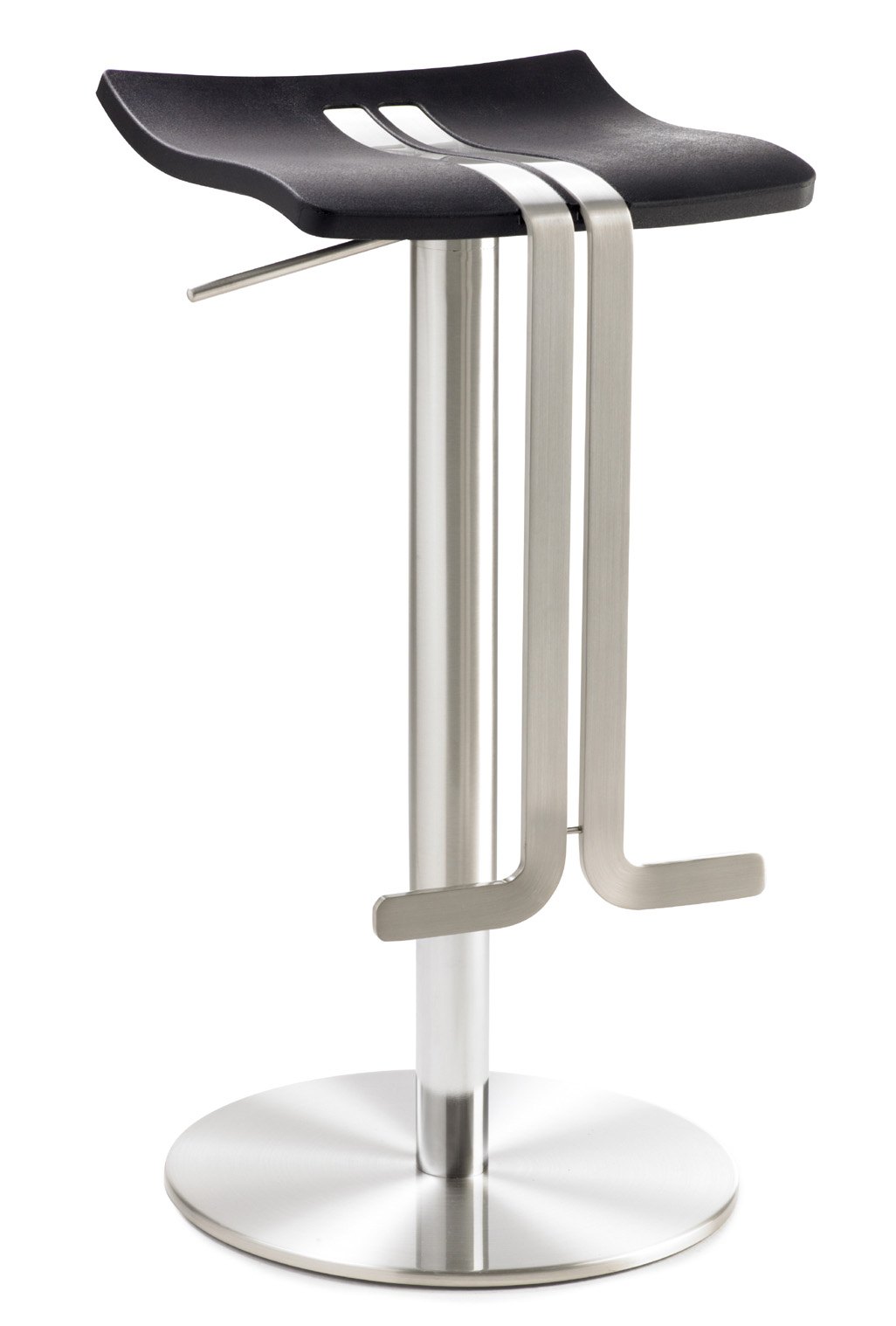 Barhocker PU-Hartplastiksitz schwarz