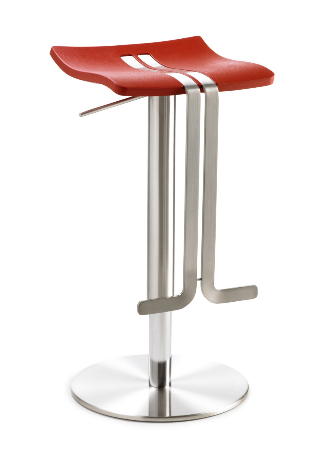 Barhocker PU-Hartplastiksitz rot
