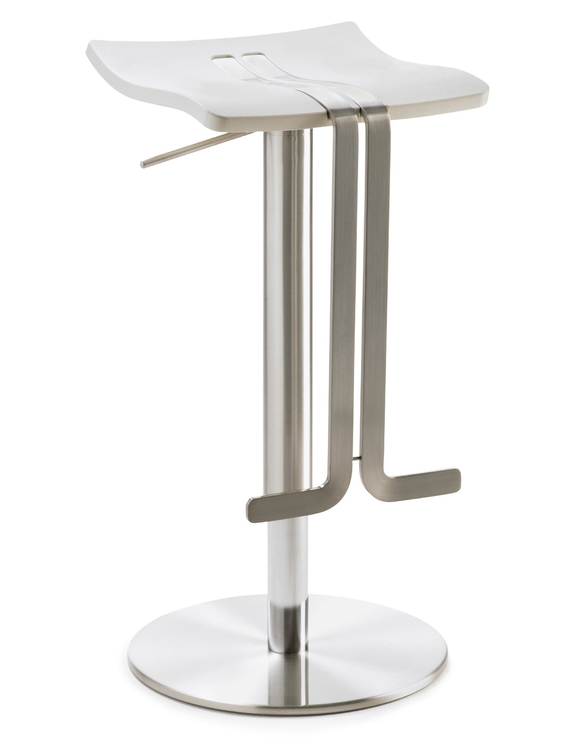 Barhocker PU-Hartplastiksitz weiß