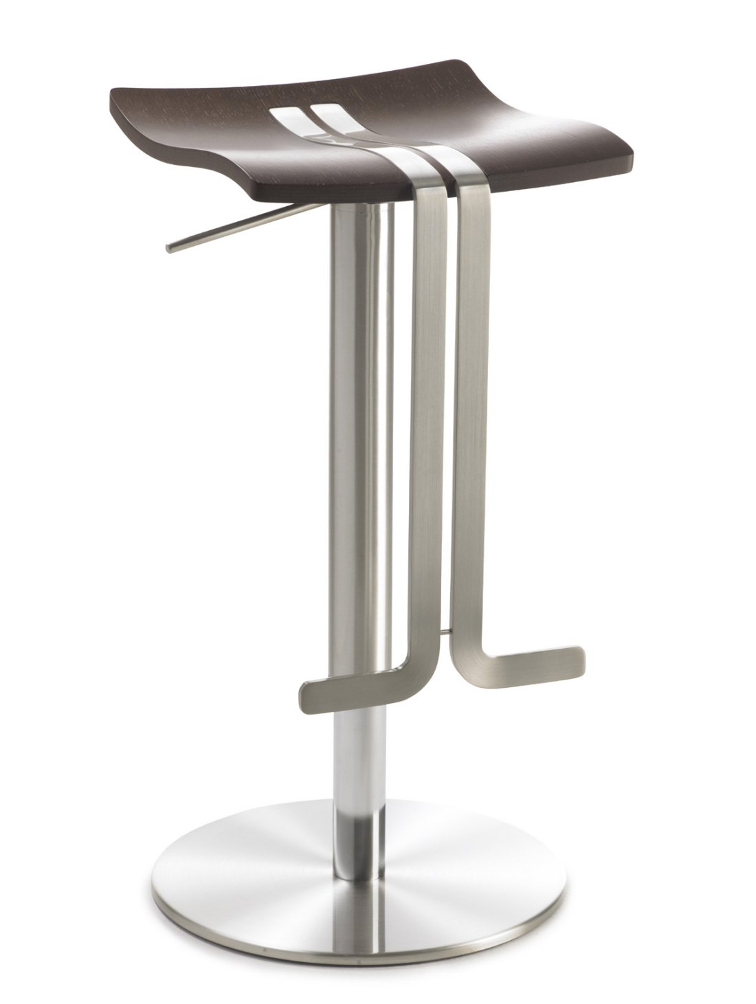 höhenverstellbarer Barhocker Sitz Wenge furniert