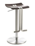 höhenverstellbarer Barhocker Sitz Wenge furniert
