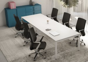 moderner 8-Personen-Besprechungstisch weiß