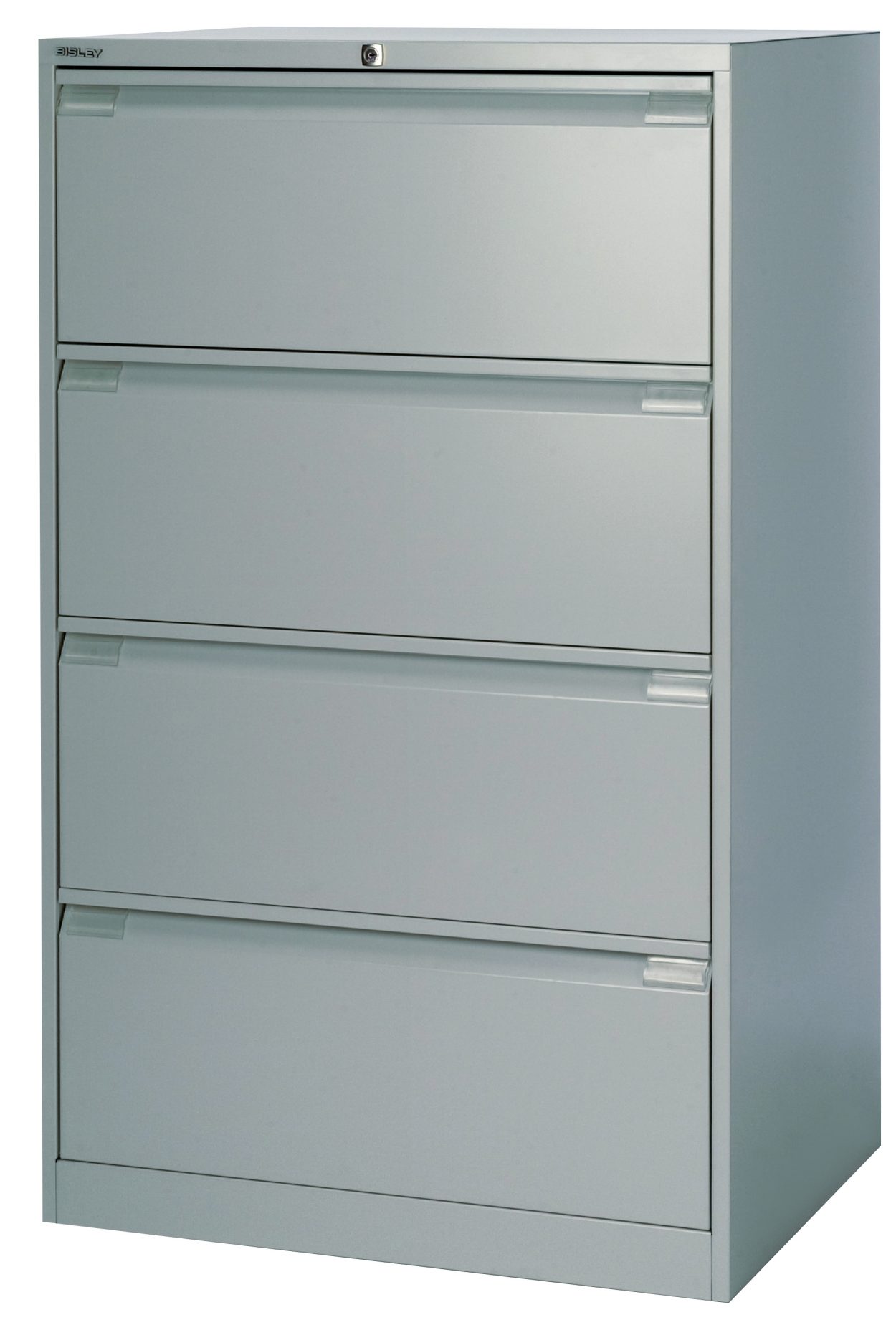 doppelbahniger Hängeregisterschrank silber lackiert