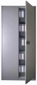 abschließbarer Büro-Aktenschrank Metall silber lackierter