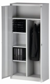Büro-Stahlschrank mit Garderobeneinsatz von Bisley