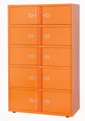 Schließfachschrank Stahl orange