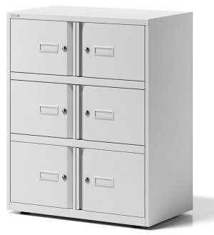 Schließfachschrank Stahl weiß lackiert