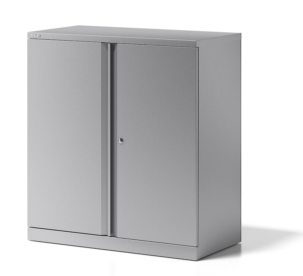 abschließbarer Aktenschrank Stahl silber