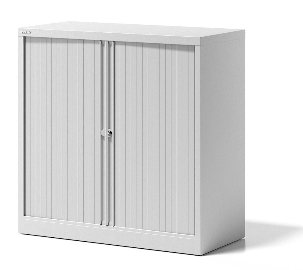 Stahl-Rollladen-Büroschrank weiß