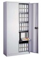 abschließbare, freistehender Flügeltürschrank lichtgrau 195 cm Hoch