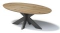 ovaler Massivholz-Stahlgestell-Tisch
