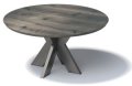runder Massivholz-Stahlgestell-Tisch
