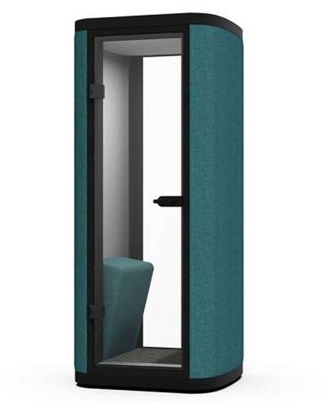 schallabsorbierende Büro-Telefonbox
mit Belüftung,  Steckdose USB-C-Ladeanschluss
