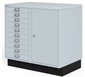 hochwertiger Metallschrank mit 10 Schubladen und großem Schrankfach 