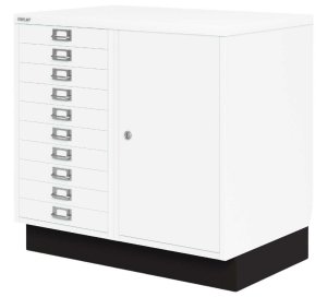 moderner Büro-Stahlschrank mit 10 Schubladen und abschließbarem Schrankfach