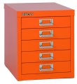 Auftisch-Schubladen-Stahlschrank orange