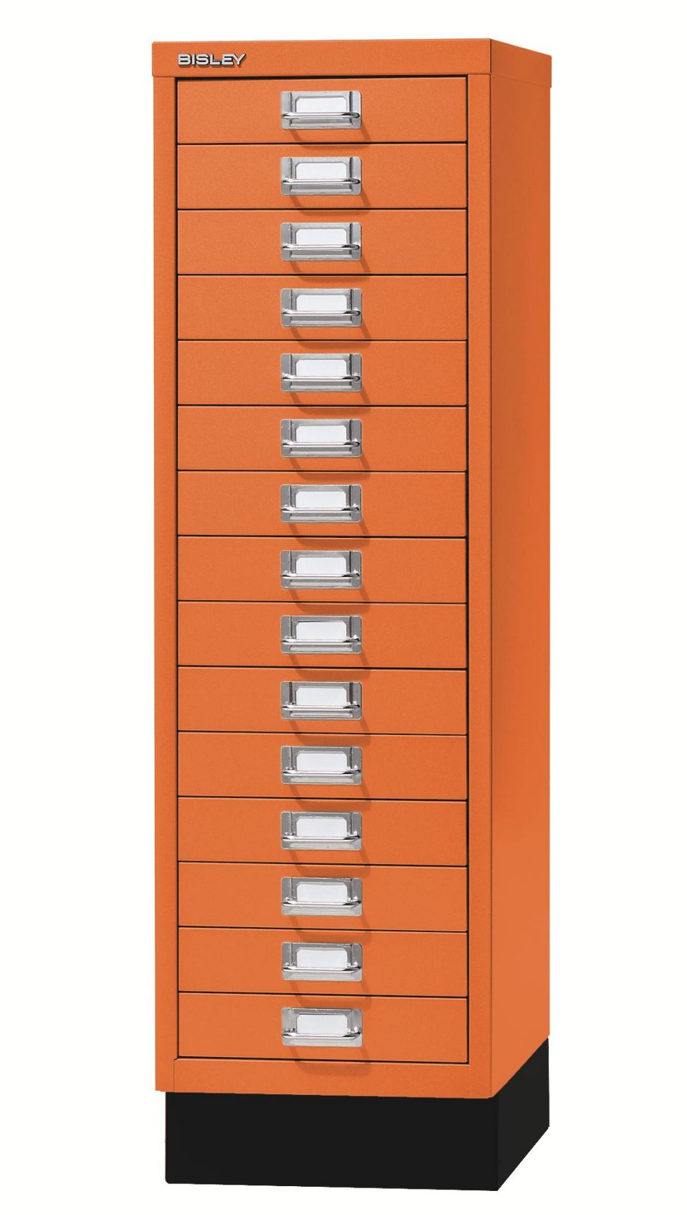 orangener Schreibtisch-Beistellcontainer aus Stahl
