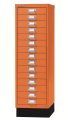 orangener Schreibtisch-Beistellcontainer aus Stahl