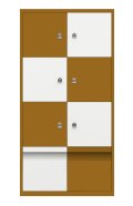Schließfachschrank mit 4 Schließfächern und 2 Schubladen