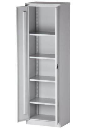 hellgrauer Büro-Stahlschrank abschließbar