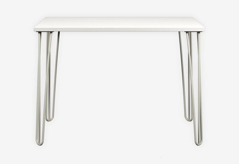 kleiner Büro-Schreibtisch 105 x 60 cm mit weißer Holztischplatte