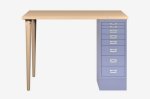 Homeoffice-Schreibtisch mit Schubladenschrank lila